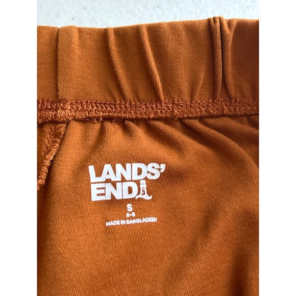 Lands End Sport Knit Straight Leg Pants S Elastic Waist Rust Orange - Picture 3 of 9